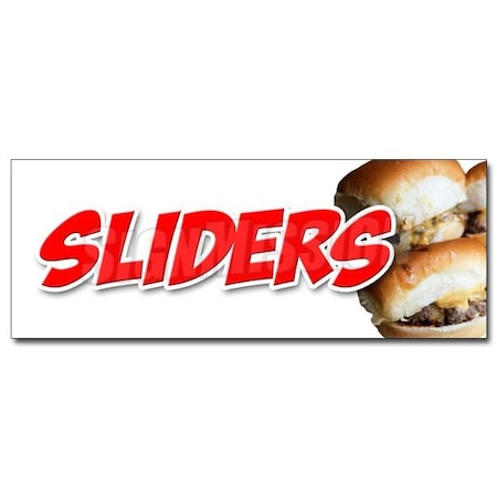 Signmission SLIDERSMINI BURGERS DECAL sticker charcoal grilled beef cheeseburger eat, D-12 Sliders Mini Burger D-12 Sliders Mini Burger